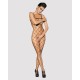 Бодистокинг с крупной ячейкой и открытой грудью Obsessive Bodystocking N102 S/M/L, черный