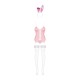 Еротичний костюм зайчика Obsessive Bunny suit 4 pcs costume pink L/XL, рожевий, топ з підв’язками, т