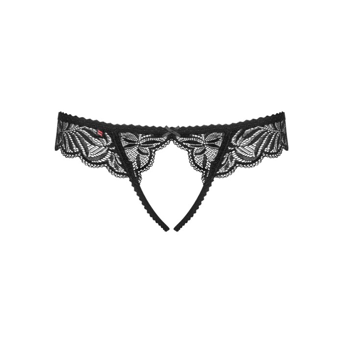 Кружевные танга с доступом Obsessive Contica crothchles thong S/M, черные