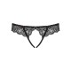 Кружевные танга с доступом Obsessive Contica crothchles thong S/M, черные
