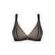 Кружевной бюстгальтер с треугольной чашкой Obsessive Estiqua bra XS/S, черный, широкие лямки