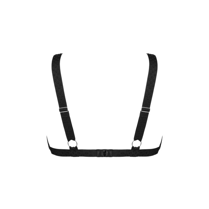 Кружевной бюстгальтер с треугольной чашкой Obsessive Estiqua bra M/L, черный, широкие лямки