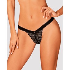 (SALE) Кружевные трусики с заниженной талией Obsessive Estiqua panties M/L, черные