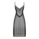 Полупрозрачная длинная сорочка Obsessive Estiqua chemise XL/2XL, черный, ассиметричный крой