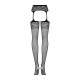 Сетчатые чулки-стокинги с имитацией гартеров Obsessive Garter stockings S500 S/M/L, черные, с доступ