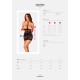 Полупрозрачная сорочка с открытой грудью Obsessive Lacrisia chemise XS/S, черная, с чокером