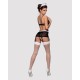 Эротический костюм горничной Obsessive Maidme set 5pcs S/M, бюстгальтер, пояс с фартуком, чулки, стр