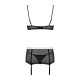 Эротический костюм горничной Obsessive Maidme set 5pcs L/XL, бюстгальтер, пояс с фартуком, чулки, ст