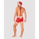 Мужской эротический костюм Санта-Клауса Obsessive Mr Claus L/XL, боксеры на подтяжках, шапочка с пом