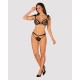 (SALE) Напівпрозорий еротичний комплект Obsessive Obsessivia 2-pcs set black S/M, бюстгальтер та трусики, а