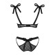 (SALE) Напівпрозорий еротичний комплект Obsessive Obsessivia 2-pcs set black S/M, бюстгальтер та трусики, а