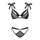 (SALE) Напівпрозорий еротичний комплект Obsessive Obsessivia 2-pcs set black L/XL, бюстгальтер та трусики,