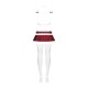 Еротичний костюм школярки з мініспідницею Obsessive Schooly 5pcs costume S/M, біло-червоний, топ, сп
