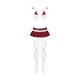 Эротический костюм школьницы с мини-юбкой Obsessive Schooly 5pcs costume L/XL, бело-красный, топ, юб