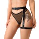 Гартер на ногу Art of Sex - Petra, натуральная кожа, размер XS-2XL, цвет черный