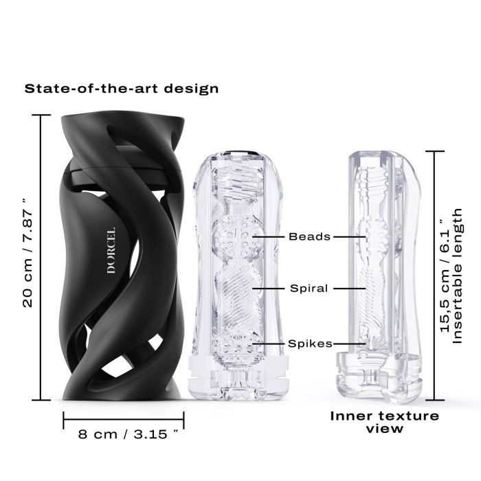 Мастурбатор Dorcel DEEP BLOW BLACK, двойное использование