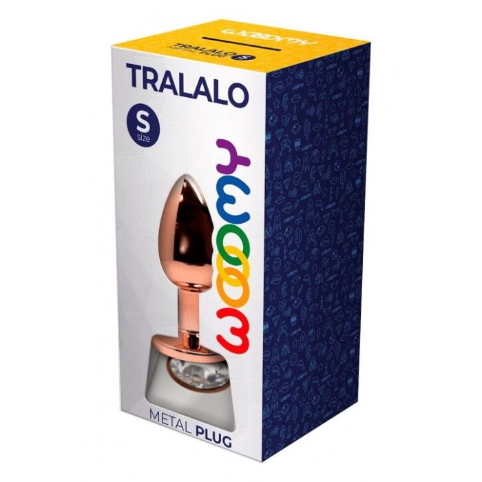 Металлическая анальная пробка Wooomy Tralalo Size S, диаметр 2,8 см, длина 7 см
