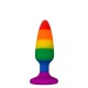 Силіконова анальна пробка Wooomy Hiperloo Silicone Rainbow Plug S, діаметр 2,4 см, довжина 9 см