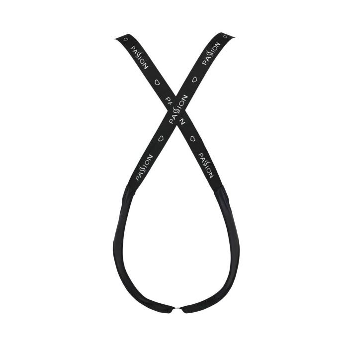 Чоловіче відкрите боді Passion 027 BRUNO XXL/XXXL Black, під латекс, на шлейках