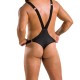 Мужское боди с люверсами Passion 028 HARRY S/M Black, экокожа, на лямках