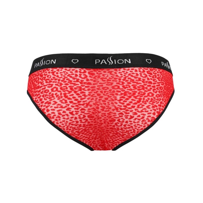 Мужские полупрозрачные трусы Passion 031 SLIP MIKE L/XL Red, под леопард