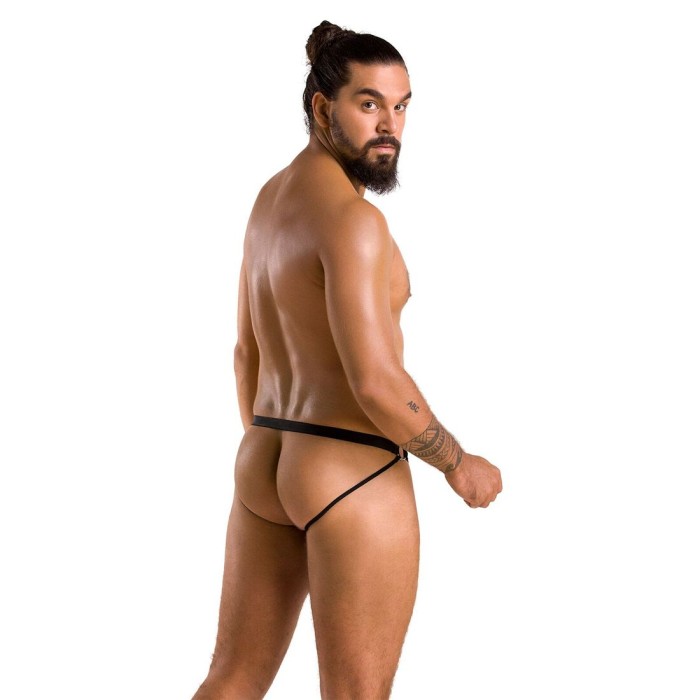 Мужские открытые слипы Passion 034 OPEN LUKE L/XL Black, экокожа