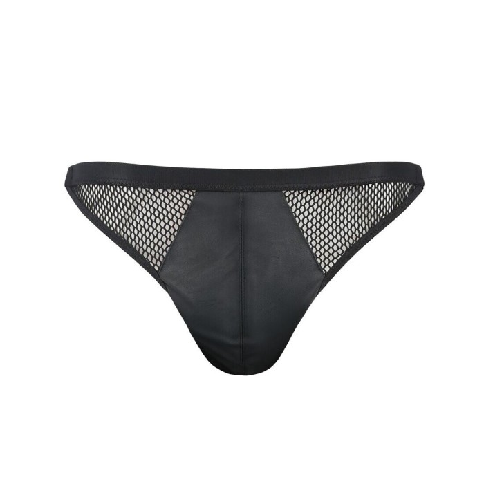 Мужские открытые слипы Passion 034 OPEN LUKE XXL/XXXL Black, экокожа