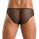 Мужские трусы со шнуровкой Passion 035 SLIP RICHARD L/XL Black, экокожа, сетка