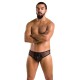 Мужские трусы со шнуровкой Passion 035 SLIP RICHARD L/XL Black, экокожа, сетка