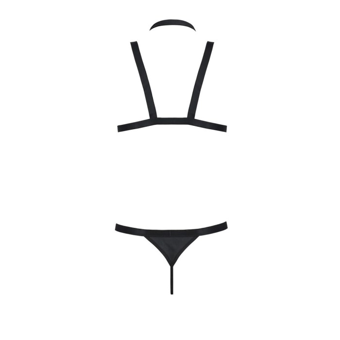 Комплект мужского белья из стреп Passion 039 SET ANDREW S/M Black, стринги, шлейка