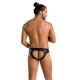Мужские слипы с вырезами Passion 041 SLIP JOE L/XL Black, экокожа, открытые ягодицы