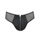 Мужские слипы на молнии Passion 042 SLIP TIMMY L/XL Black, экокожа, сетка
