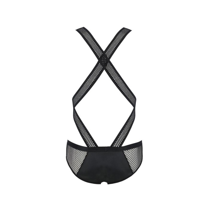 Мужское эротическое сетчатое боди Passion 045 VICTOR S/M Black, экокожа, сетка