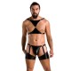 Комплект эротического мужского белья Passion 047 SET JOHN XXL/XXXL Black, трусы, портупея