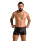 Мужские кожаные боксеры с молниями Passion 049 SHORT MATT XXL/XXXL Black