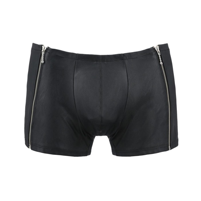Мужские кожаные боксеры с молниями Passion 049 SHORT MATT XXL/XXXL Black
