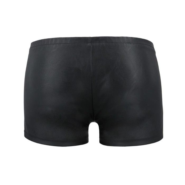 Мужские кожаные боксеры с молниями Passion 049 SHORT MATT XXL/XXXL Black