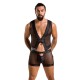 Комплект мужского белья на шнуровке Passion 053 SET WILLIAM L/XL Black, жилет, боксеры