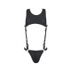 Мужское кожаное боди Passion 056 ADAM XXL/XXXL Black, заклепки