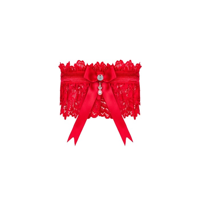 (SALE) Ажурная подвязка Obsessive Amor Cherris garter, red