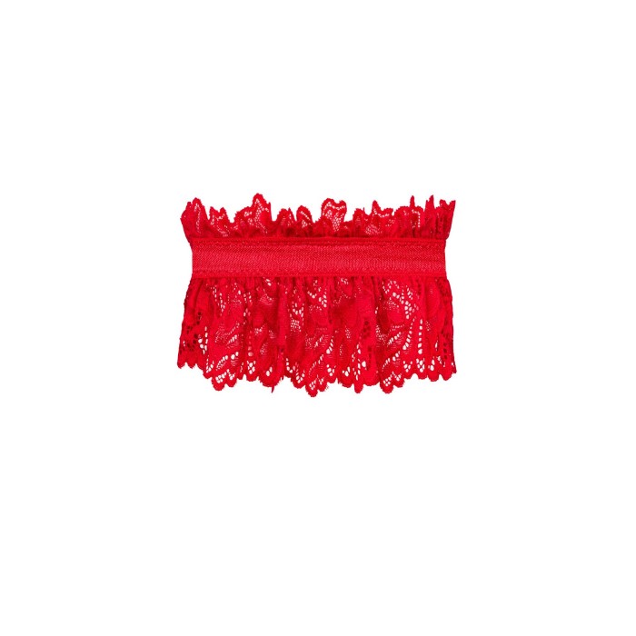 (SALE) Ажурная подвязка Obsessive Amor Cherris garter, red