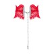 Широкий кружевной чокер Obsessive Bergamore choker, red