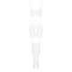 Сетчатый бодистокинг с имитацией топа и шорт Obsessive Bodystocking G330 S/M/L, white, с доступом