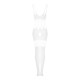 Сетчатый бодистокинг с имитацией топа и шорт Obsessive Bodystocking G330 S/M/L, white, с доступом