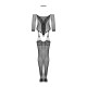 Нейлоновый бодистокинг с имитацией чулок Obsessive Bodystocking G333 S/M/L, black, с доступом
