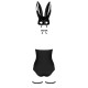 (SALE) Эротический костюм кролика Obsessive Bunny costume S/M, black, боди, чокер, гартеры, чулки, маска