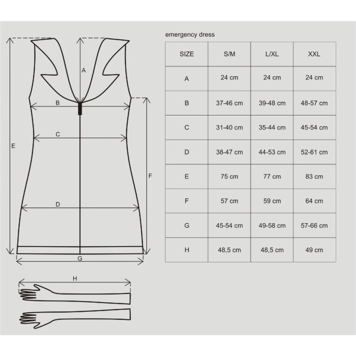 Эротический костюм медсестры Obsessive Emergency dress S/M, white, платье, стринги, перчатки, чепчик
