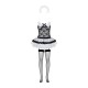Эротический костюм горничной с юбкой Obsessive Housemaid 5 pcs costume S/M, black, топ, юбка, стринг