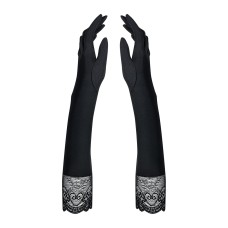 Высокие перчатки с камнями и кружевом Obsessive Miamor gloves, black