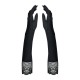 Высокие перчатки с камнями и кружевом Obsessive Miamor gloves, black